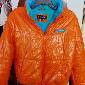 Members Only Bright Orange Jacket with Blue Lining